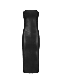 Abito a fascia Lucy in ecopelle nero