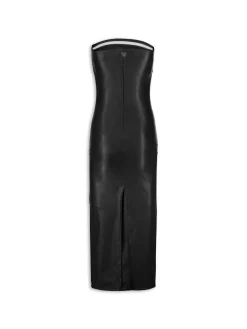 Abito a fascia Lucy in ecopelle nero