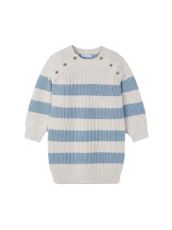 Abito a righe tricot celeste