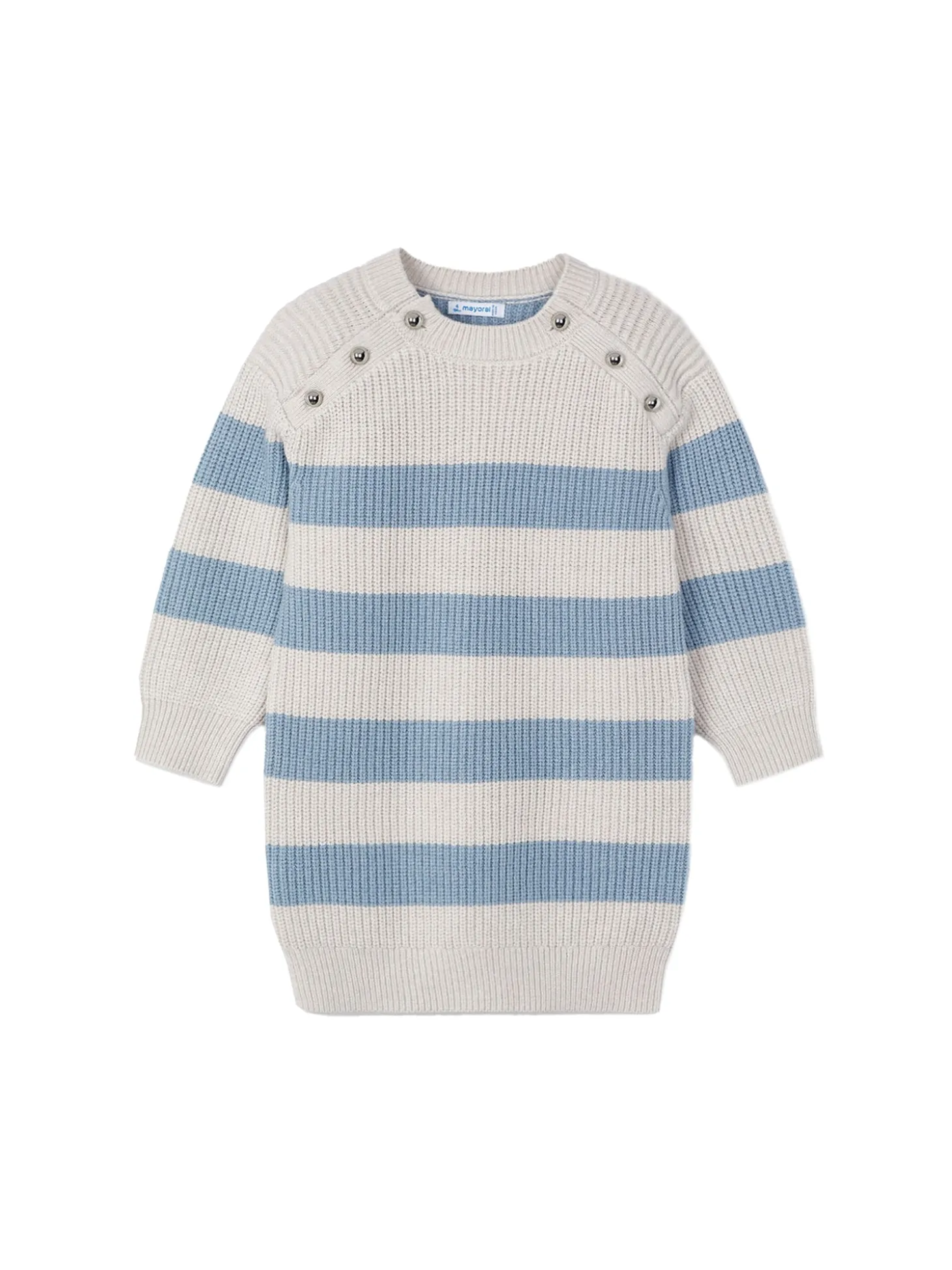 Abito a righe tricot celeste