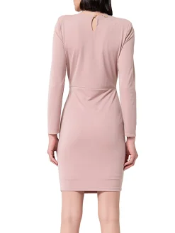 Abito a tubino drappeggiato rosa