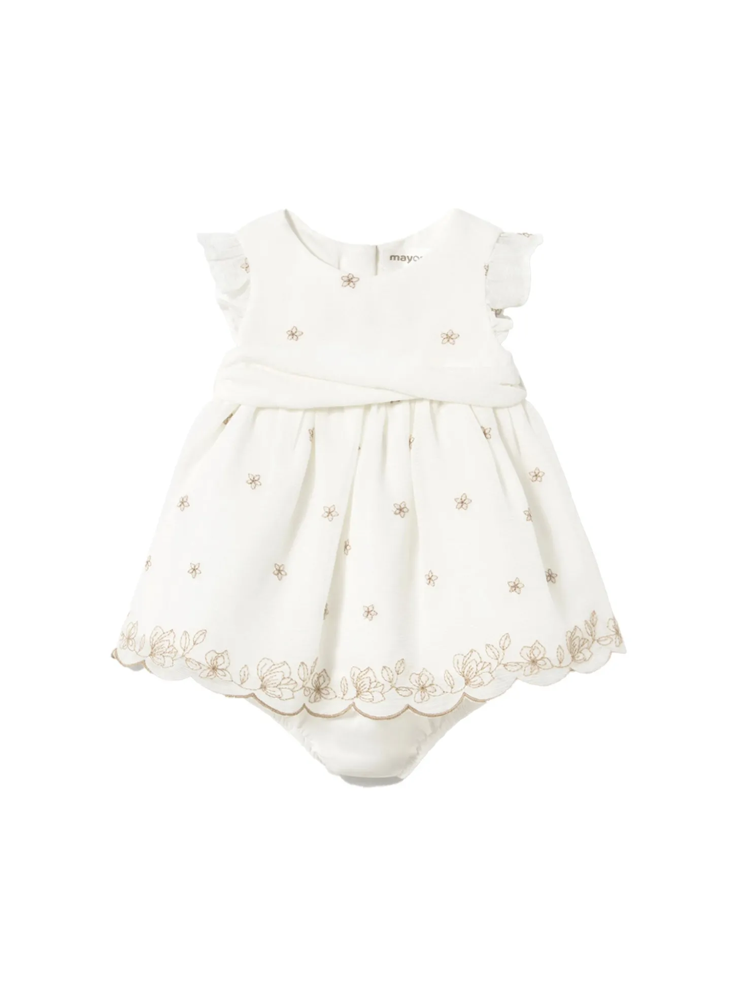 Abito cerimonia in pizzo panna multi