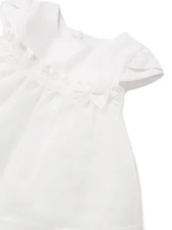 Abito chiffon cerimonia con copripannolino neonata panna