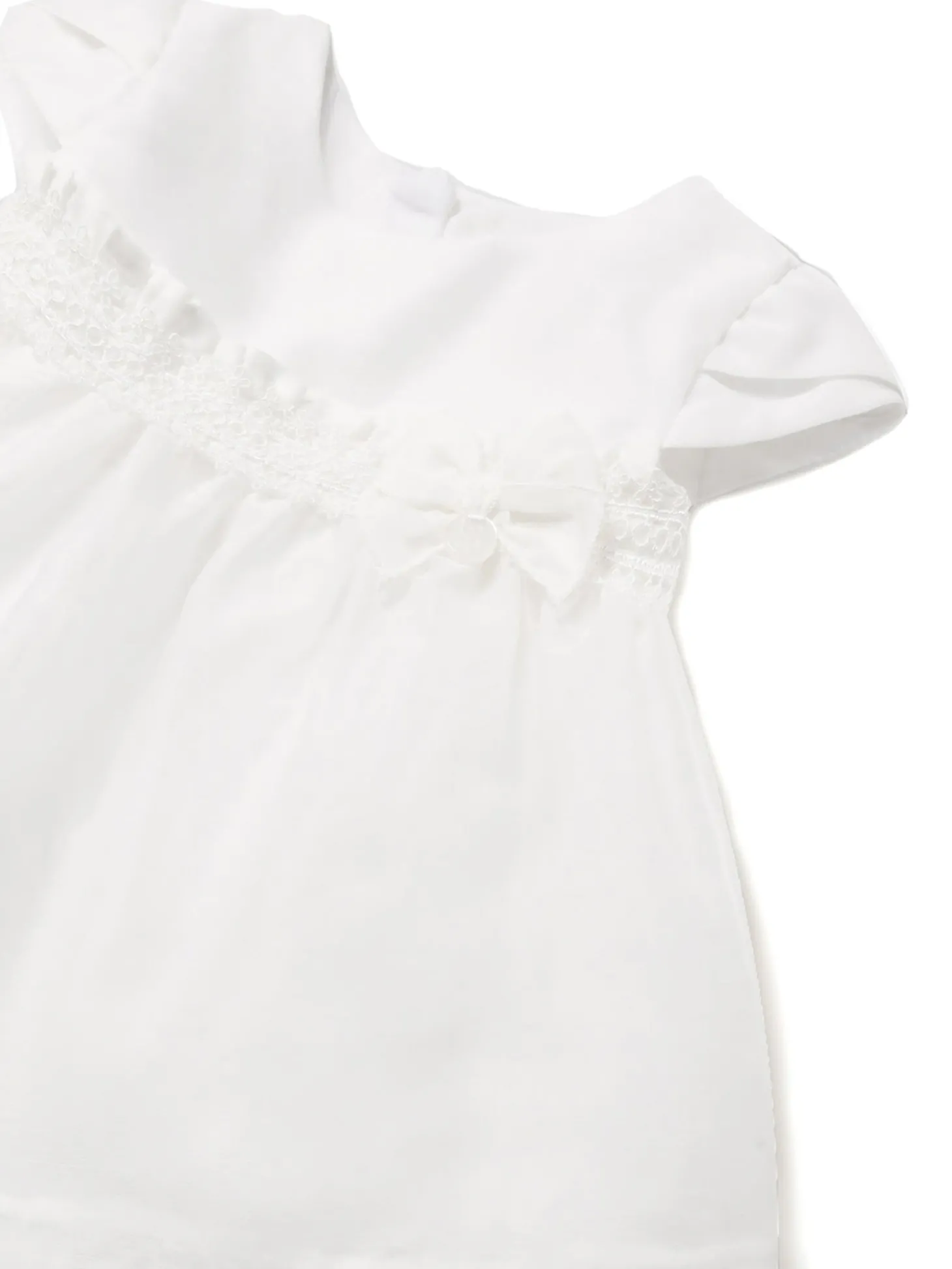 Abito chiffon cerimonia con copripannolino neonata panna