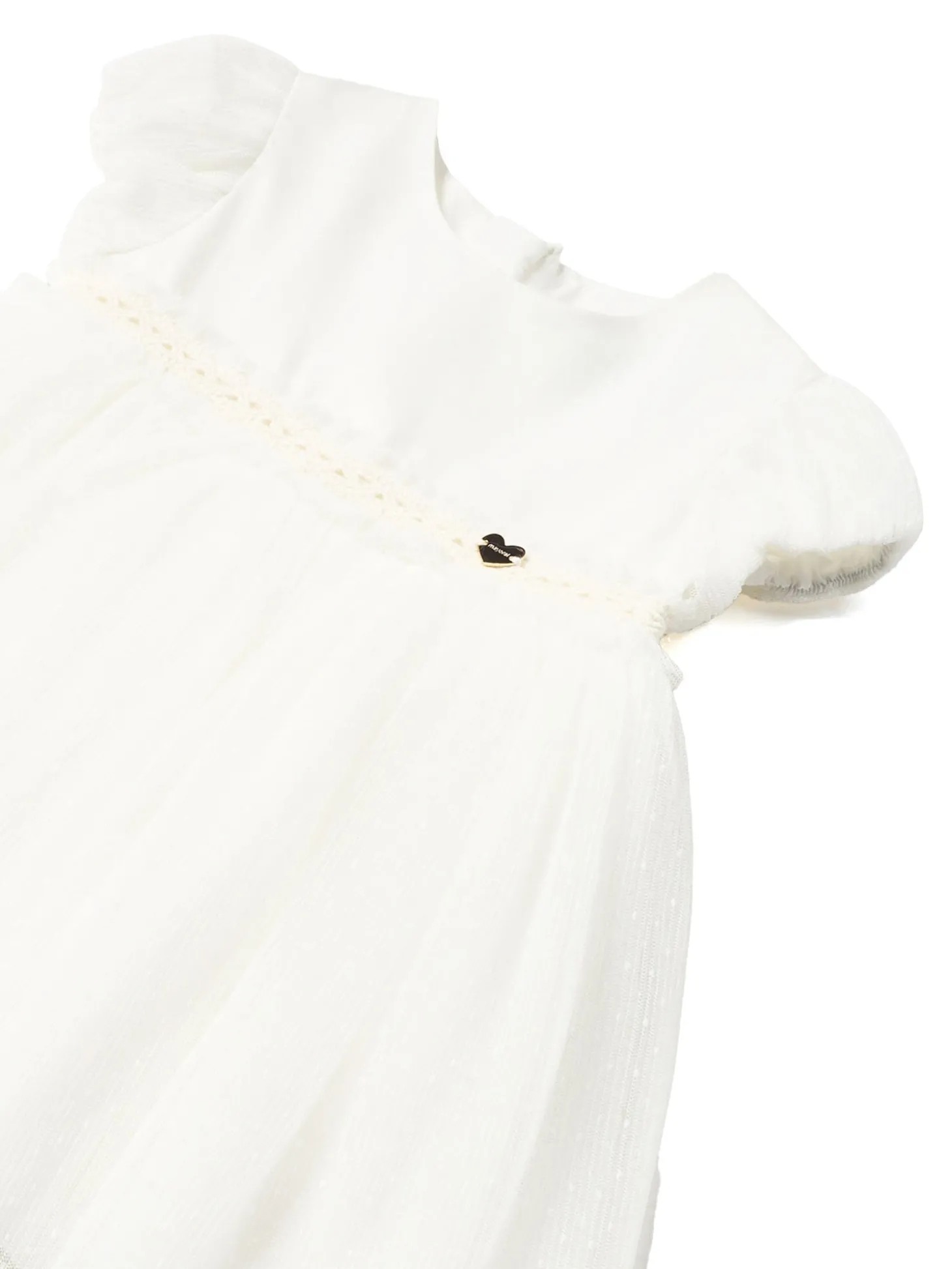 Abito combinato con tulle plissettato neonata