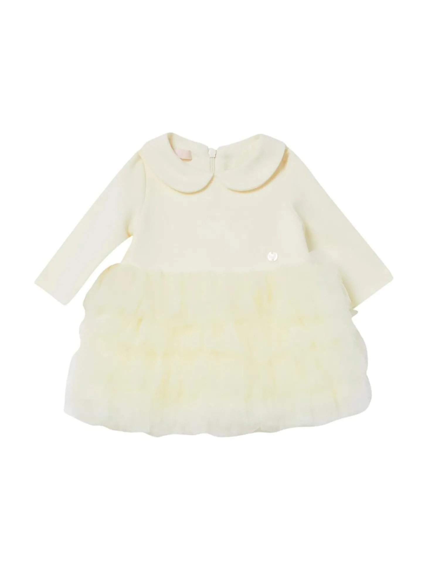 Abito con fondo in tulle burro