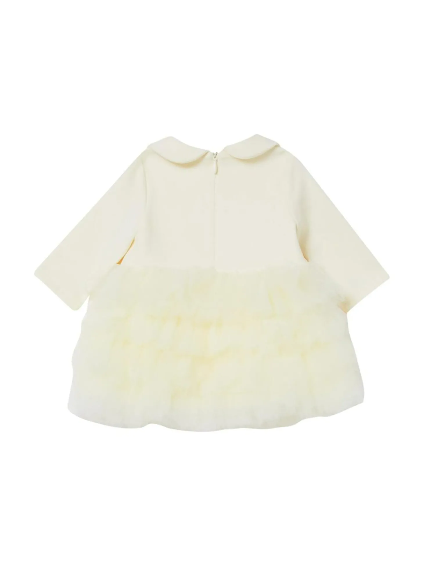 Abito con fondo in tulle burro