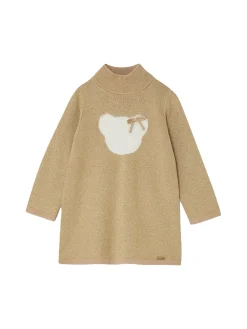 Abito in maglia lurex patch Teddy biscotto