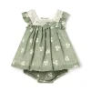 Abito in tulle ricamato verde