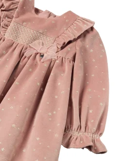 Abito in velluto stars rosa antico