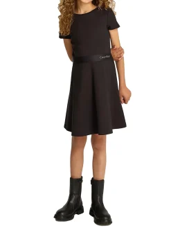 Abito kids fascia logo in vita nero