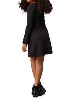 Abito kids maniche lunghe con spacchetti nero