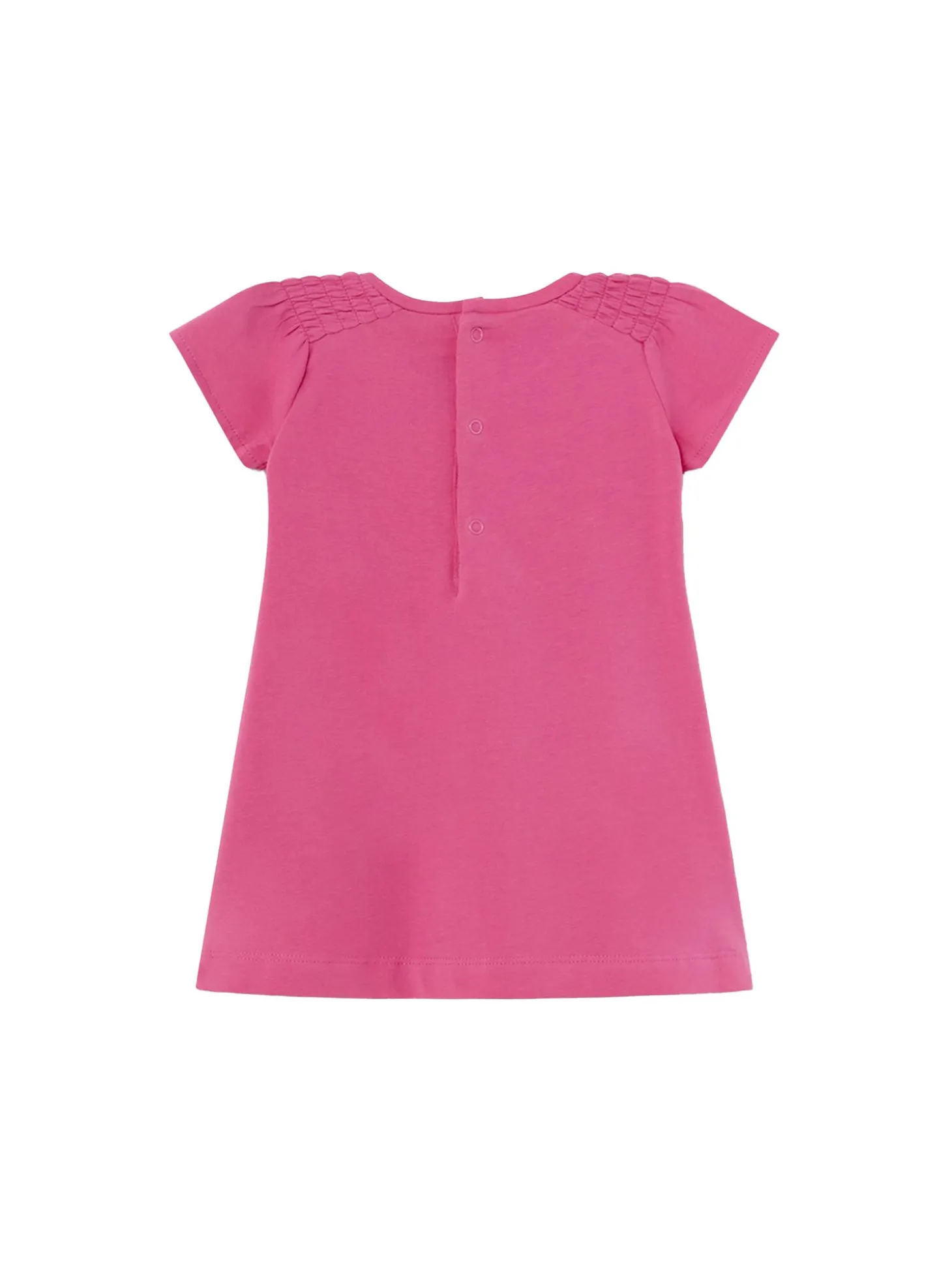 Abito maniche corte neonata con stampa magenta