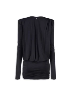 Abito mini con manica lunga Kimono Jet nero