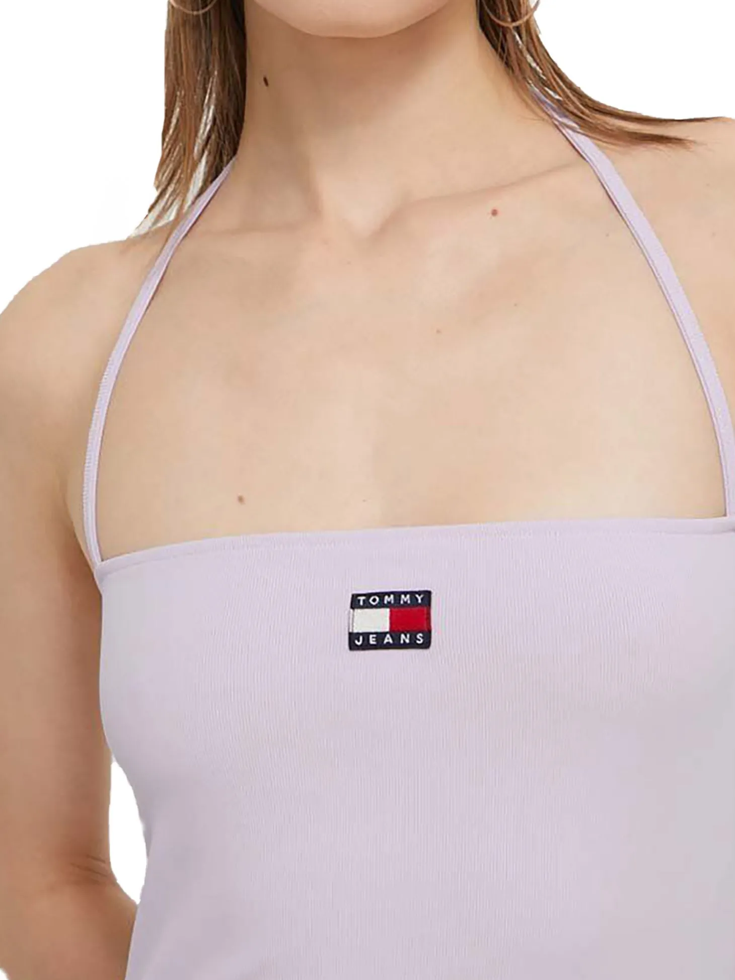 Abito mini smanicato flare lilla