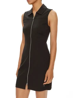 Abito smanicato con zip nero