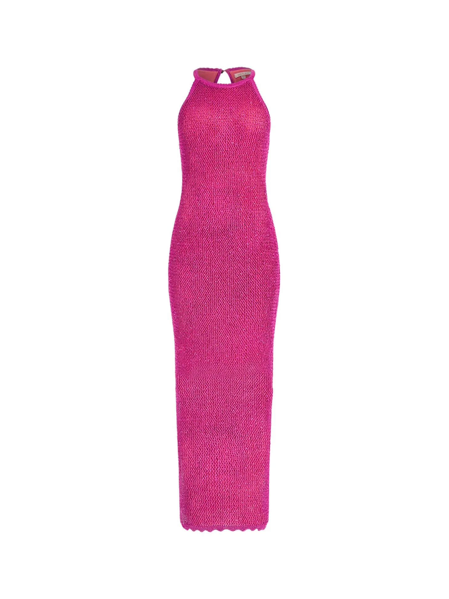 Abito smanicato mesh stitch magenta