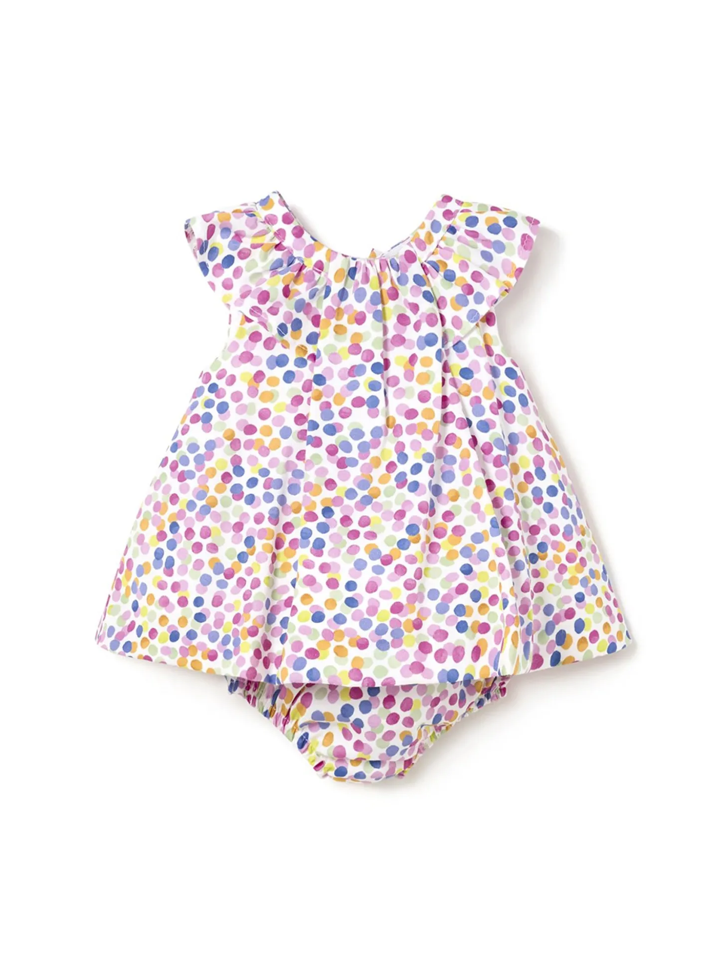 Abito stampa pois con copripannolino neonata fantasia