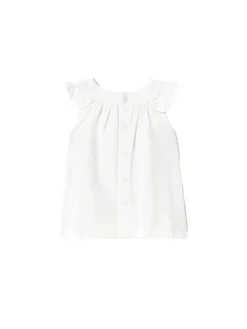 Abito stampato con rouche bianco