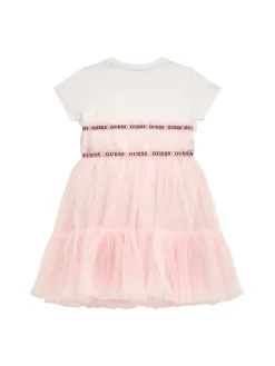 Abito tulle combinato bambina rosa