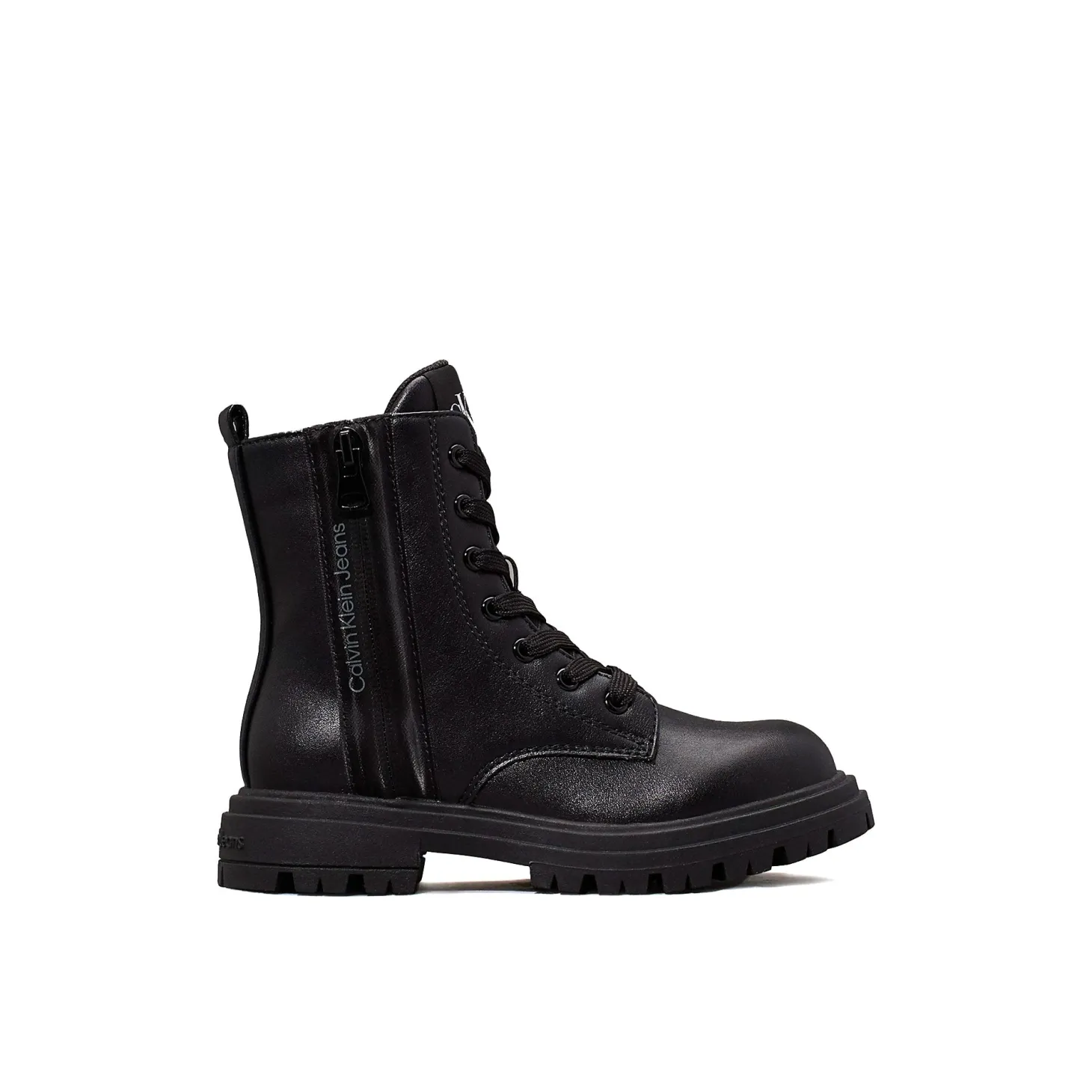 Anfibio kids da bambina con zip in pelle nero