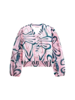 Blusa chiffon stampa optical cerimonia bambina fantasia
