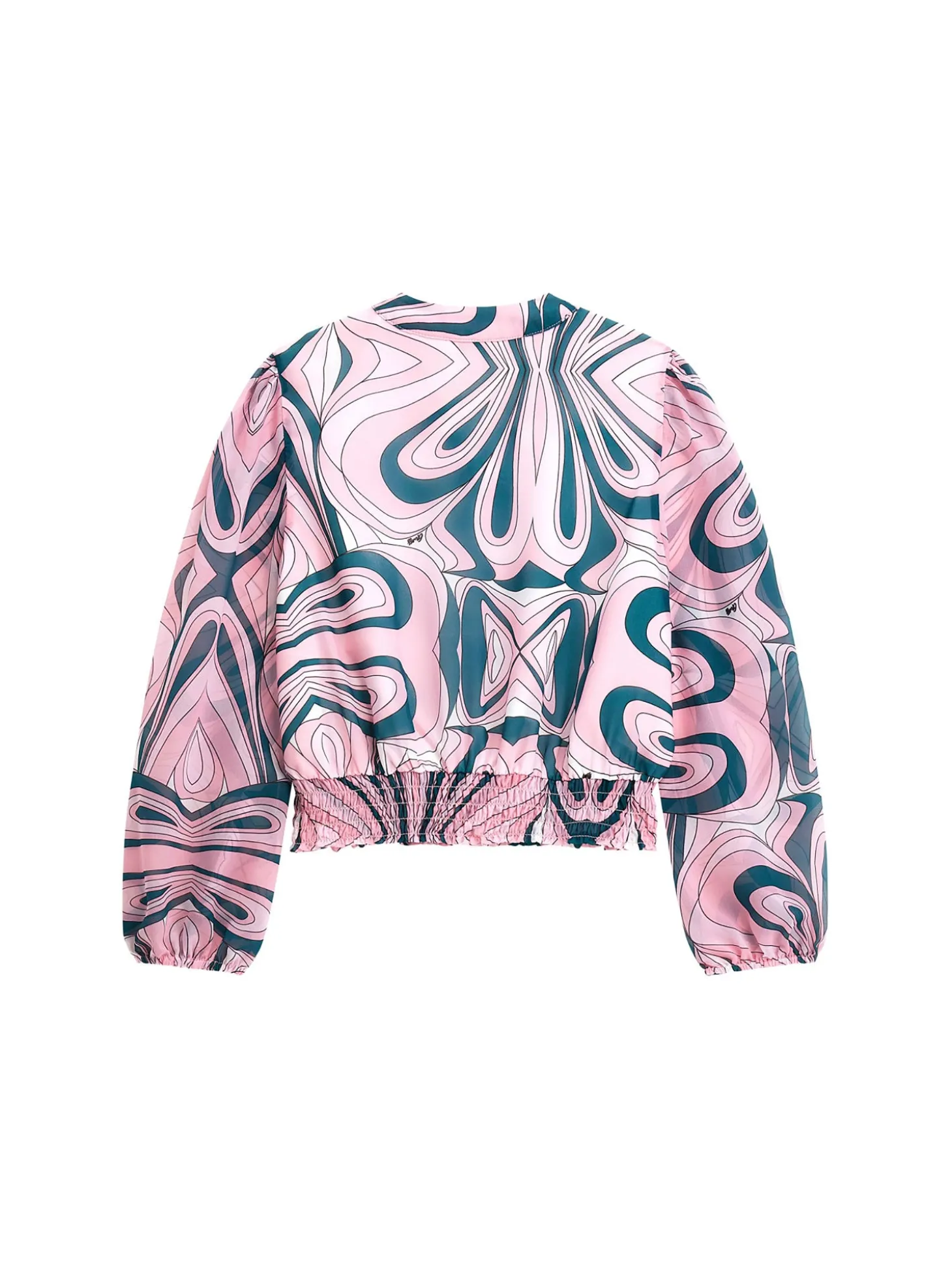 Blusa chiffon stampa optical cerimonia bambina fantasia