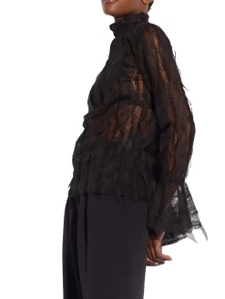 Blusa in pizzo Myllow con manica flare nero