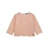 Blusa pizzo manica 3/4 cerimonia bambina rosa