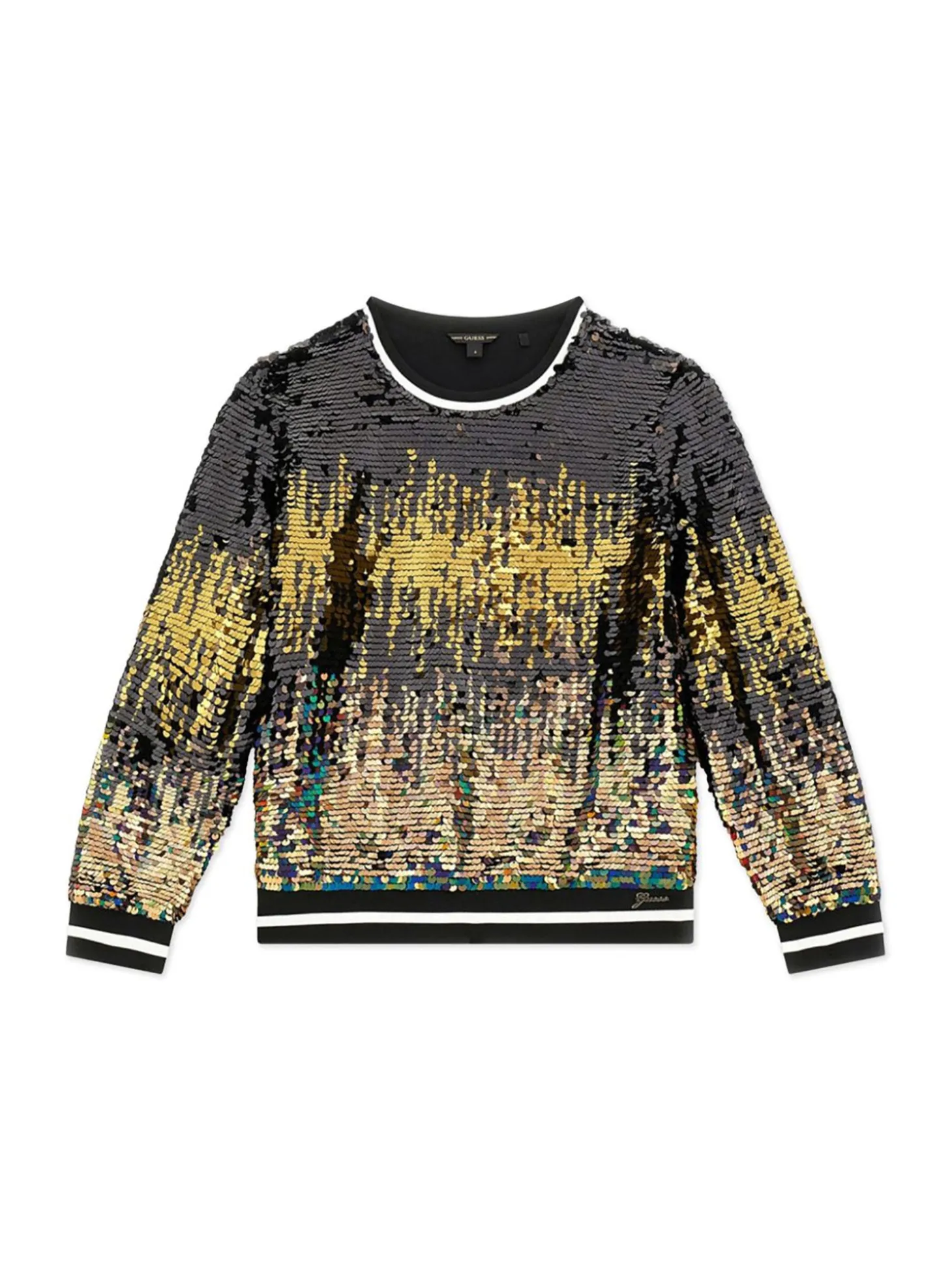 Blusa sequin con pailettes oro/nero