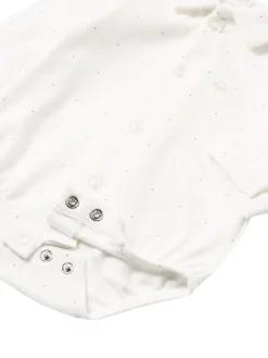 Body camicia pois in cotone panna