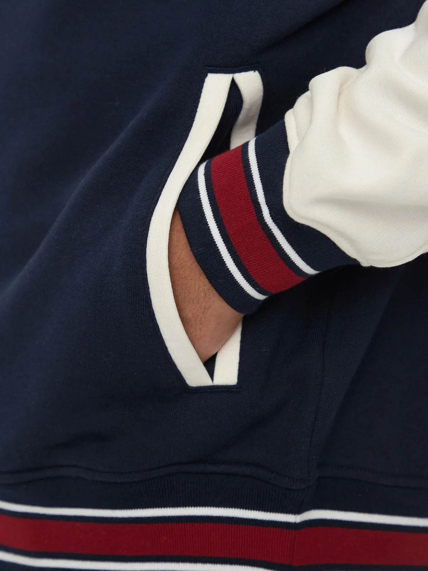 Bomber circle varsity con stampa sul retro blu