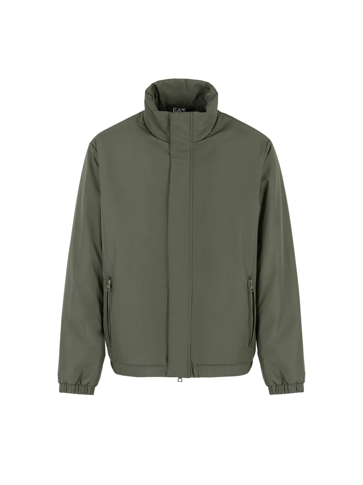 Bomber con zip e maxi logo sul retro verde