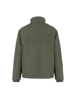 Bomber con zip e maxi logo sul retro verde