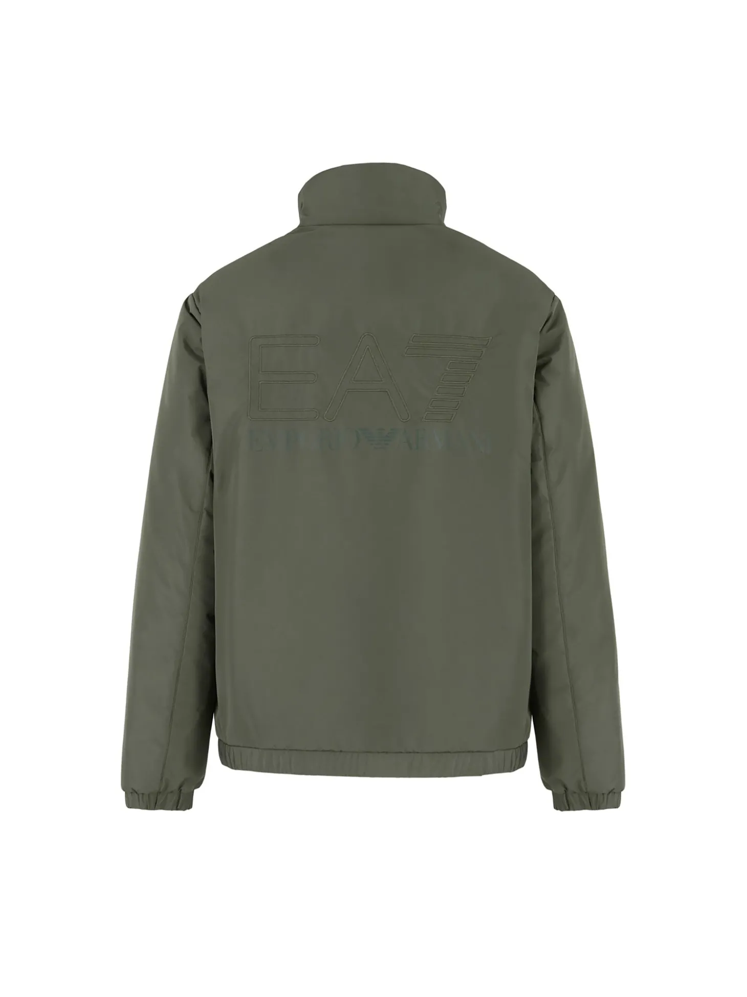 Bomber con zip e maxi logo sul retro verde