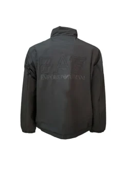 Bomber con zip e maxi logo sul retro nero