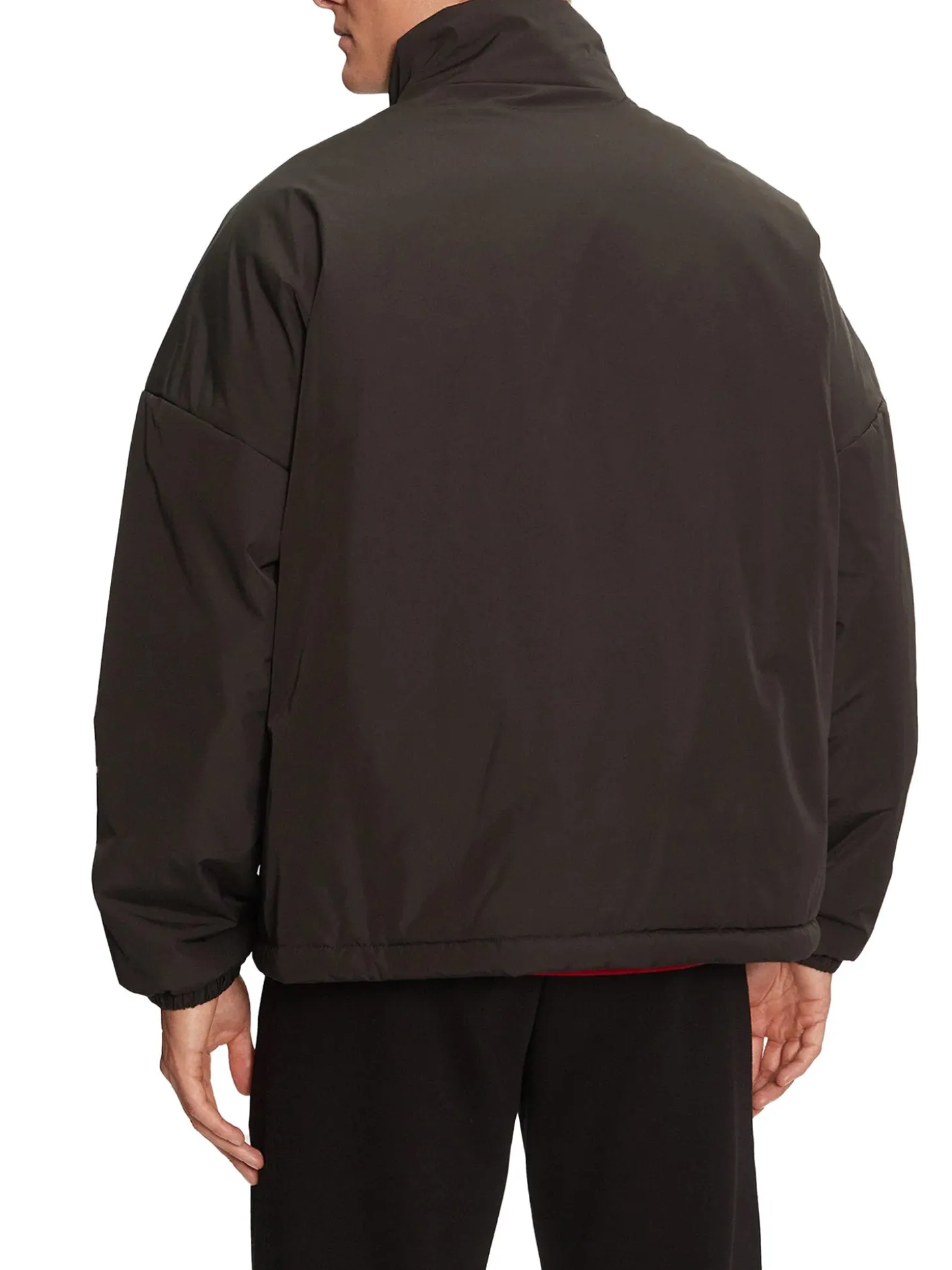 Bomber con zip logo tape sulla spalla nero