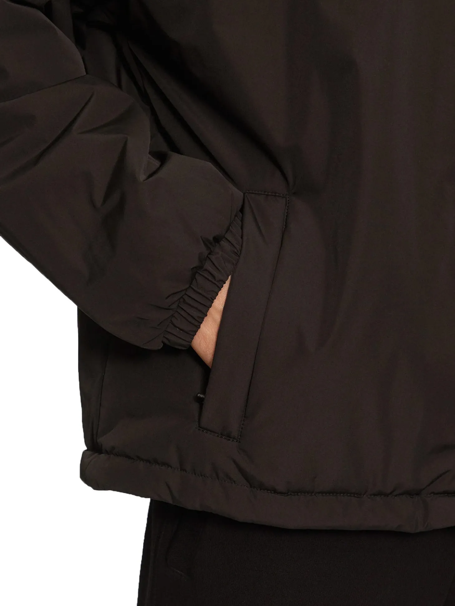 Bomber con zip logo tape sulla spalla nero