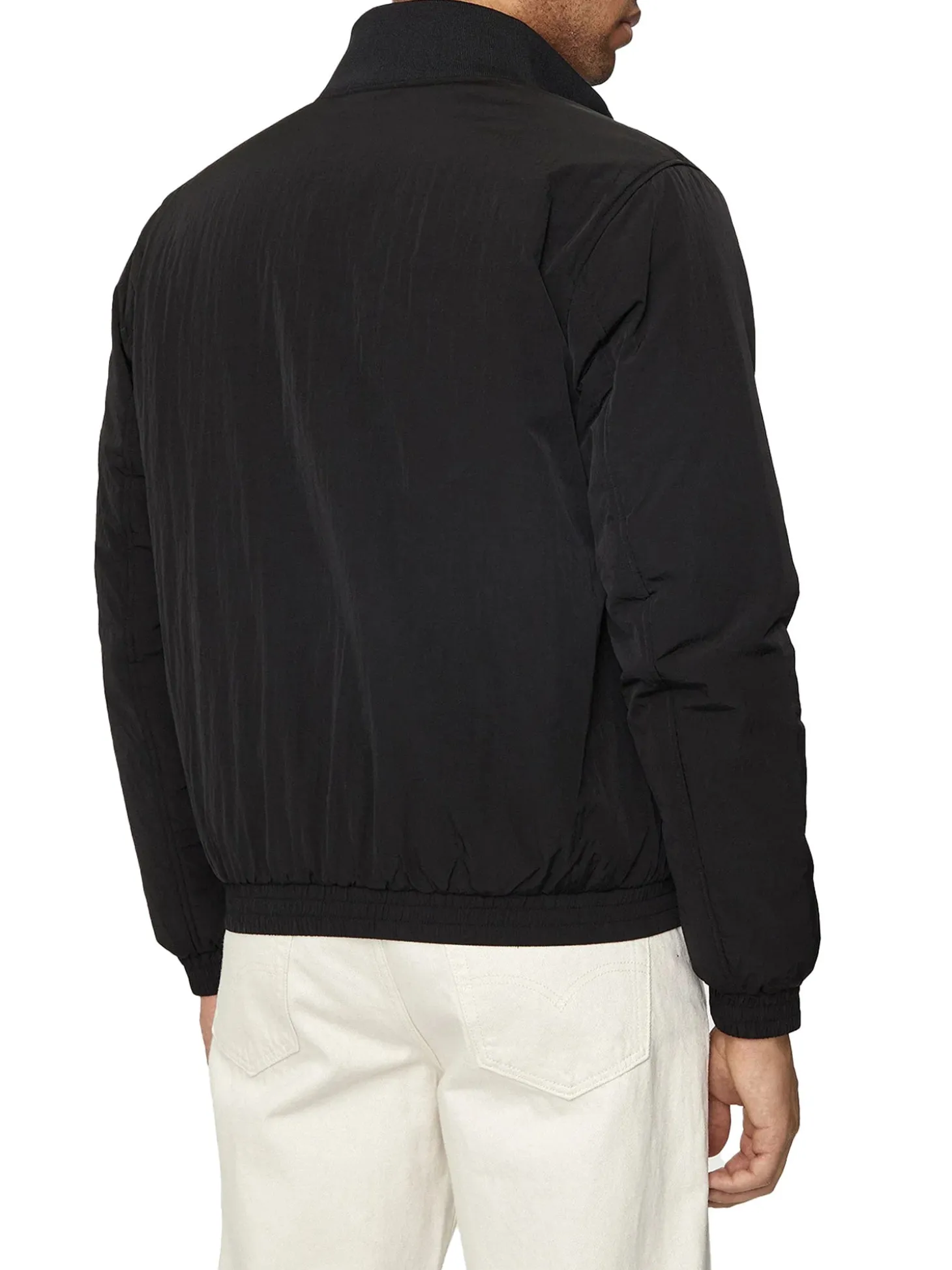 Bomber Harrington con zip con patch del logo nero