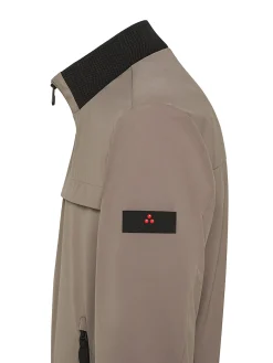 Bomber stretch in tessuto tecnino beige