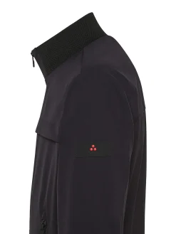 Bomber stretch in tessuto tecnino blu