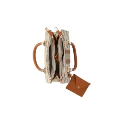 Borsa a mano satchel naturale