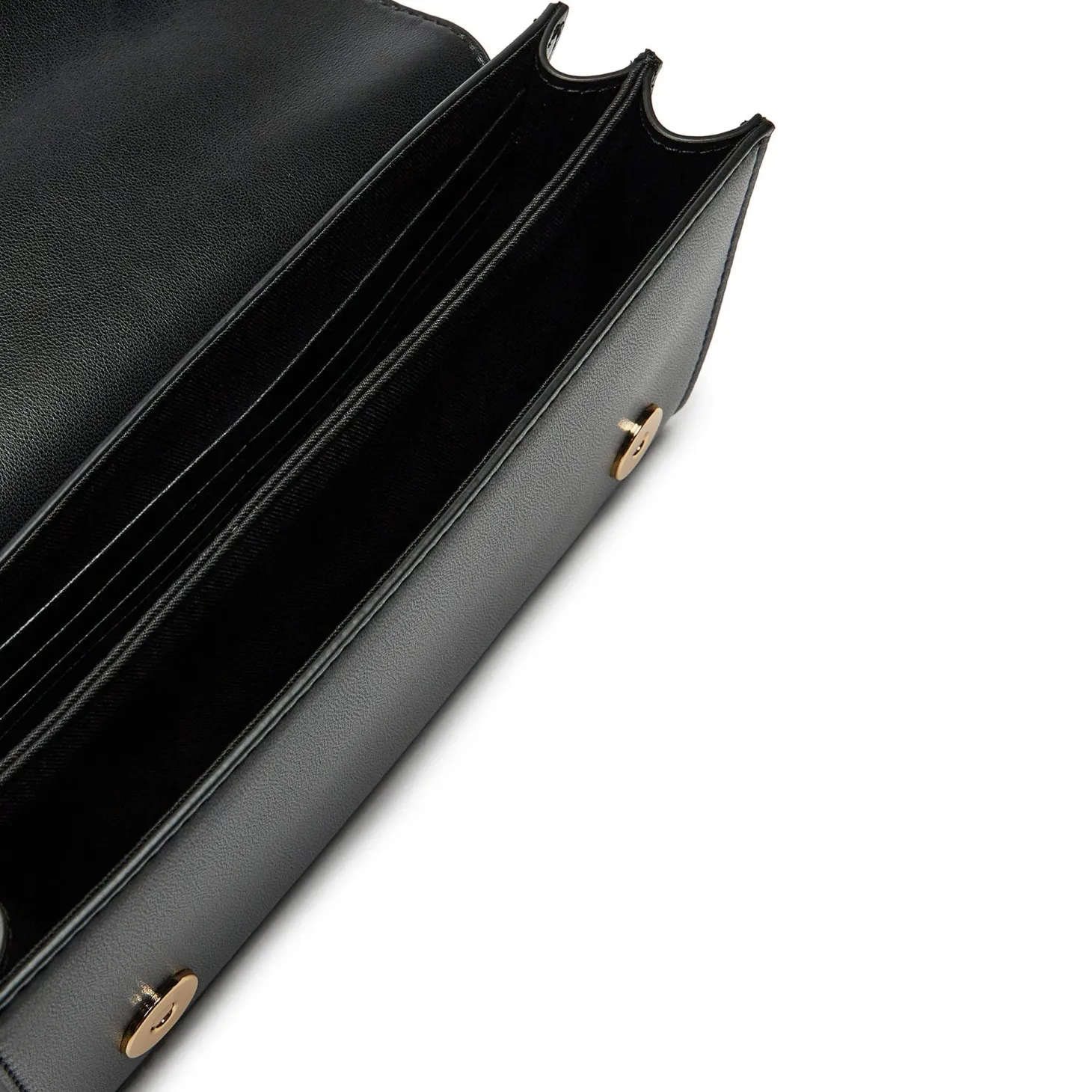 Borsa a spalla con dettagli dorati su manico nero