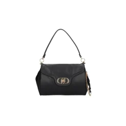 Borsa a spalla con fibbia logo nero