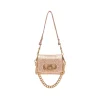 Borsa a spalla con strass cipria
