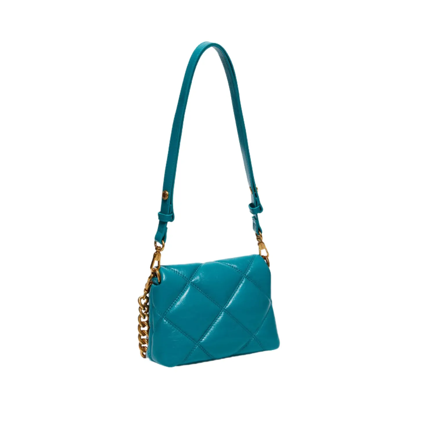 Borsa a spalla matelassé La Puffy S cobalto