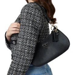 Borsa a spalla Noelle logo nero