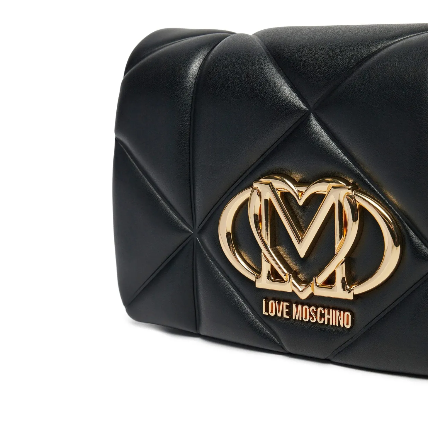 Borsa a tracolla embossed con dettagli dorati nero