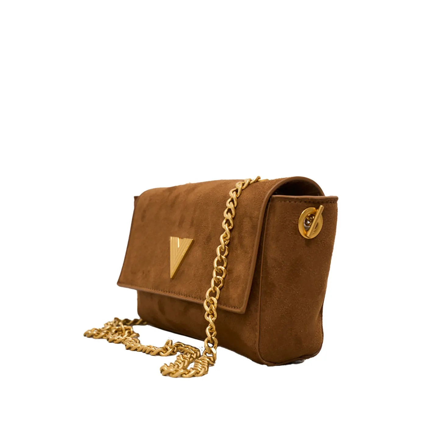 Borsa a tracolla in suede marrone