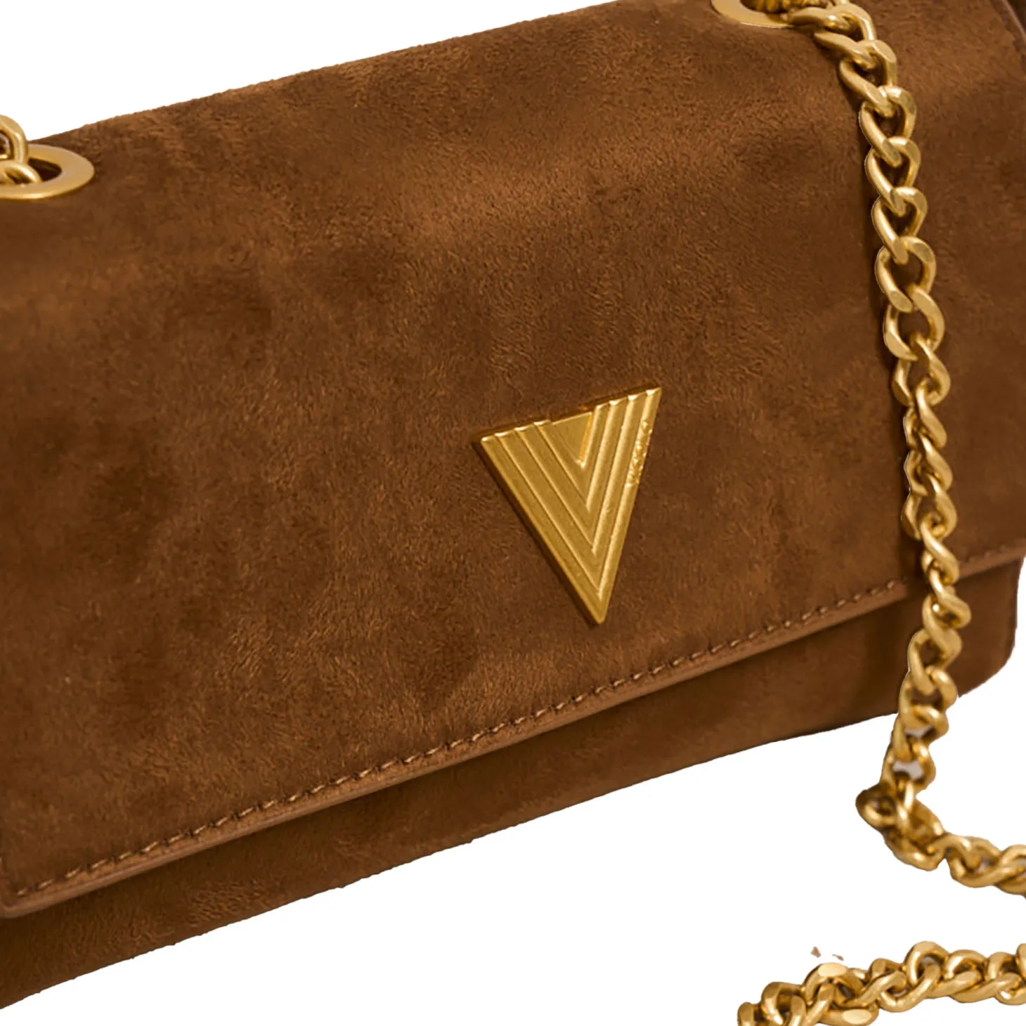 Borsa a tracolla in suede marrone